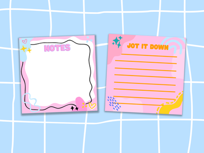 Jot It Down 3x3" Notepad Set - Pink