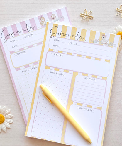 Quiet Grace Sermon Notes Notepad