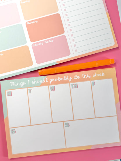 Things I Should Probably Do Notepad | 6x9” | 30 Pages