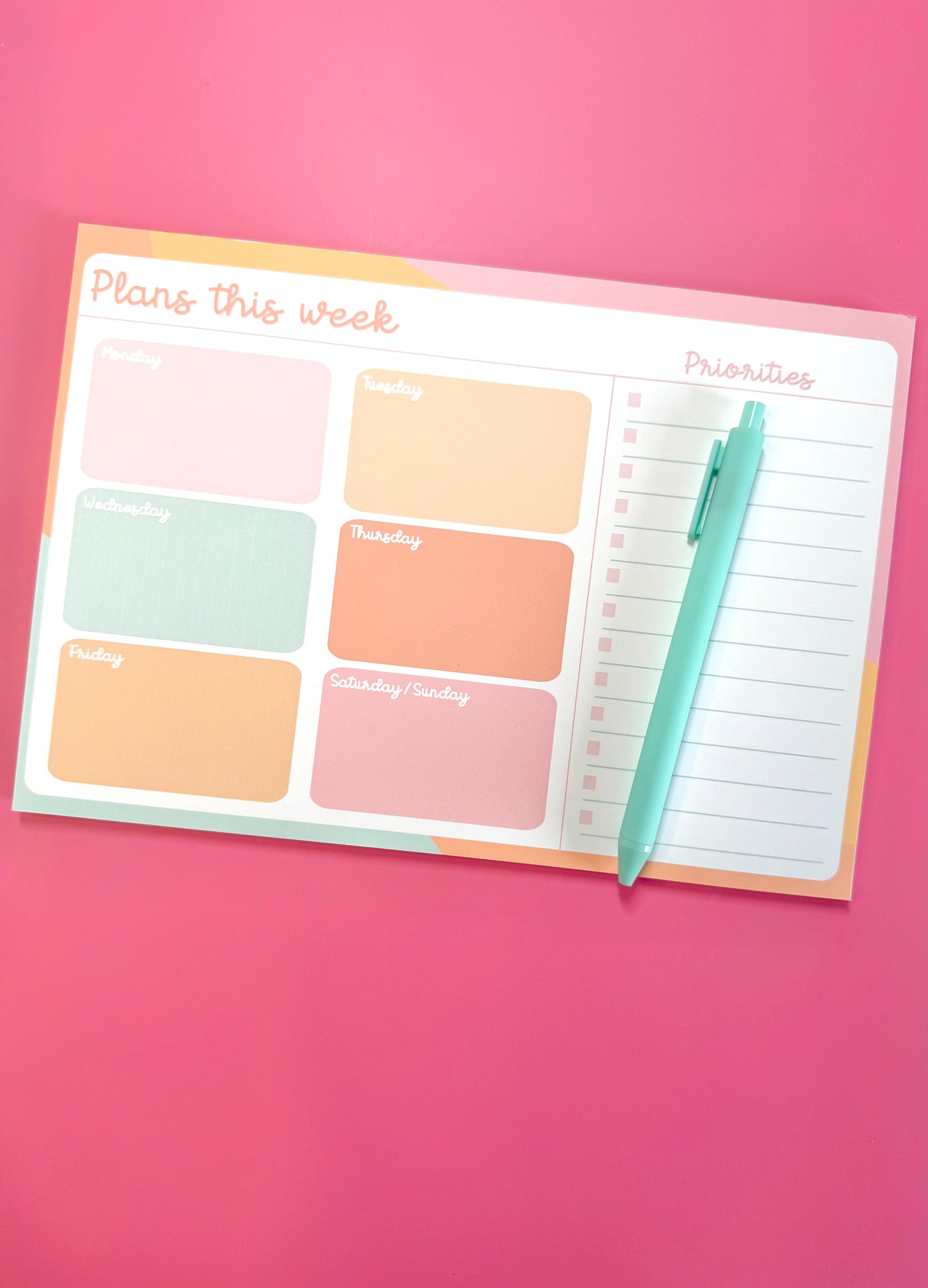 Plans This Week Notepad | 7x10” | 30 Pages