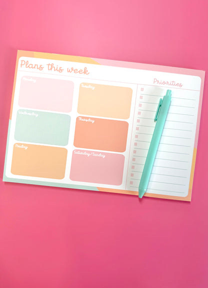 Plans This Week Notepad | 7x10” | 30 Pages