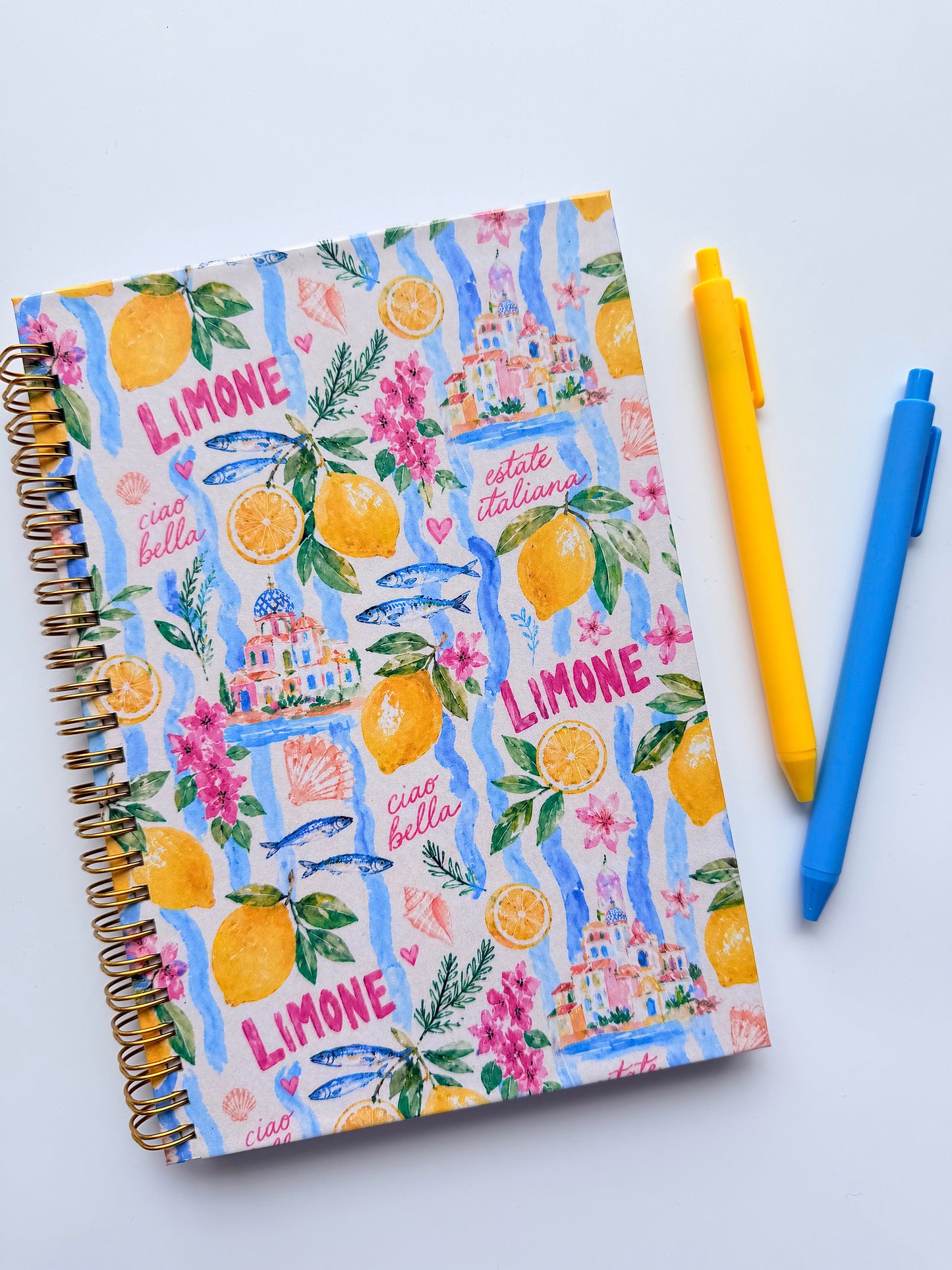 Ciao Bella Spiral Notebook | Italian Summer Lined Notebook