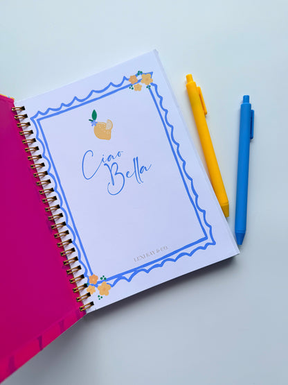 Ciao Bella Spiral Notebook | Italian Summer Lined Notebook